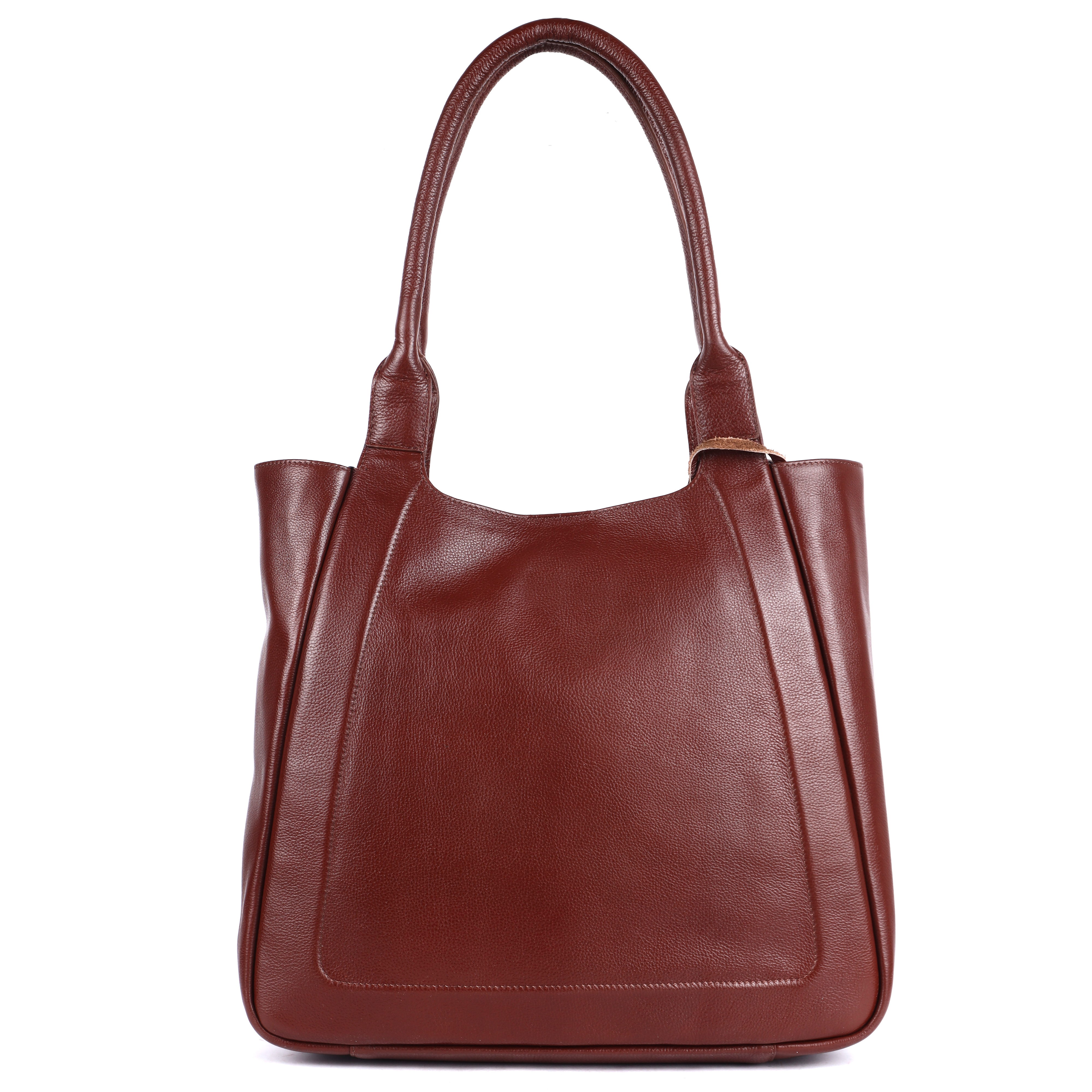 Premium Brown Leather Everyday Carry Handbag - Gender: Women