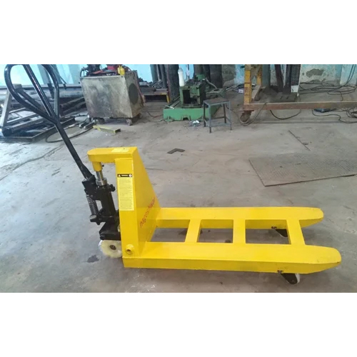 Yellow Hand Operated Pallet Truck - Durable, Strong, 200 mm Max Lifting Height , 45 kg Weight , 6-Month Warranty