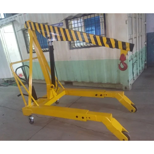 Hydraulic Mobile Floor Crane - Color: Yellow