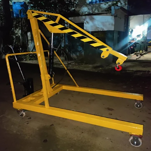 3 Ton Floor Crane - Mild Steel, Vibrant Yellow, Various Sizes | Heavy-Duty Industrial Lift with Warranty