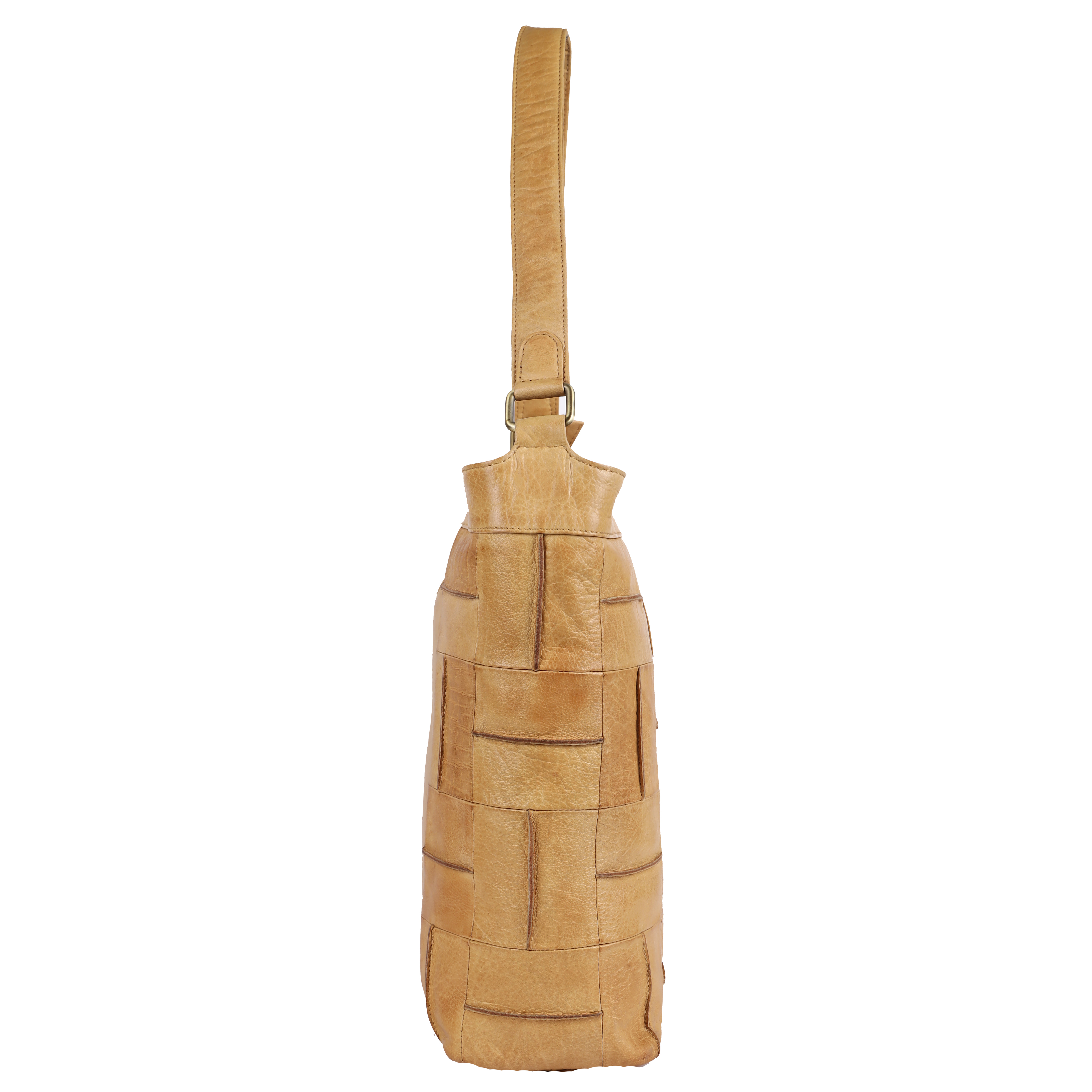 Premium Camel Colored Wooven Leather Everyday Carry Handbag