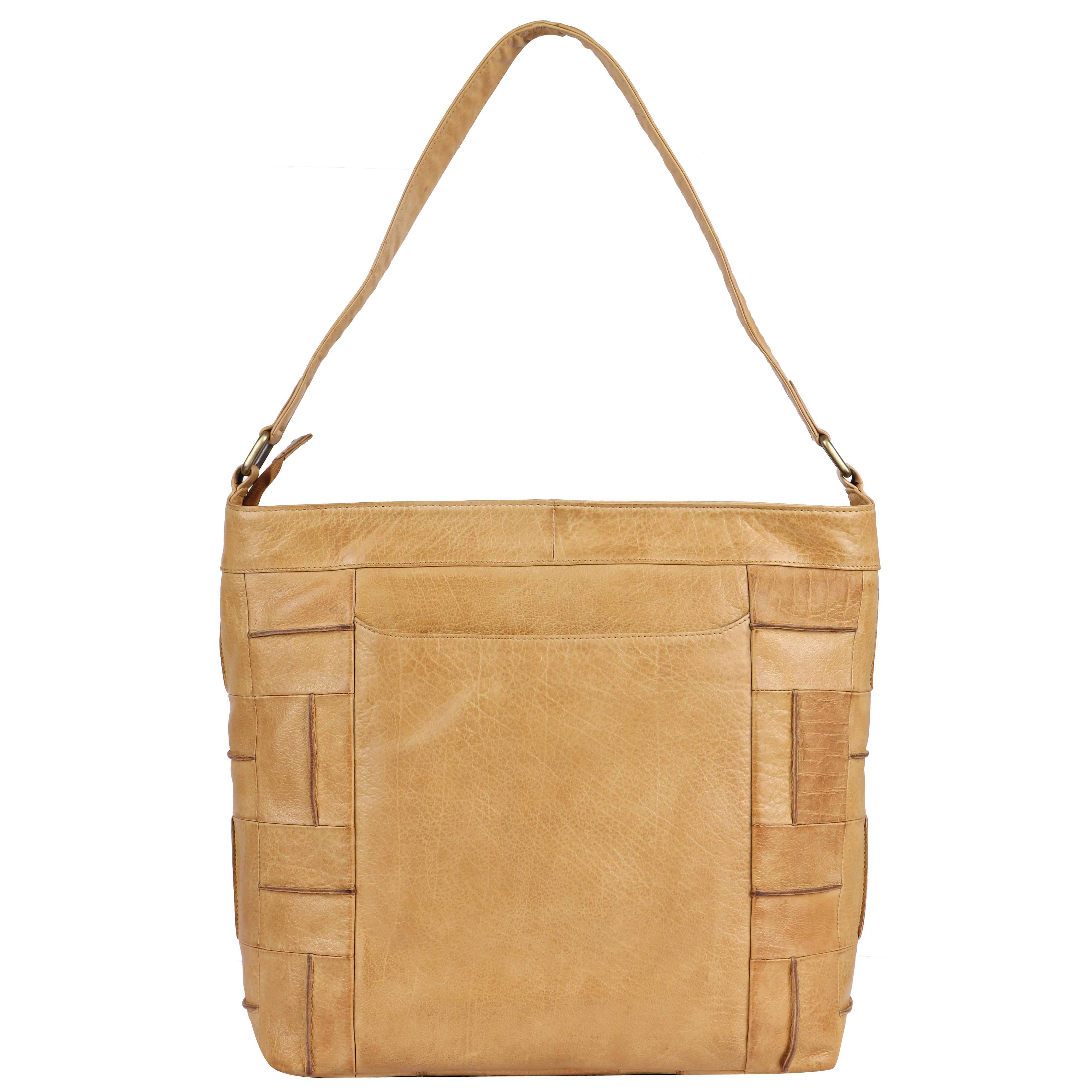Premium Camel Colored Wooven Leather Everyday Carry Handbag