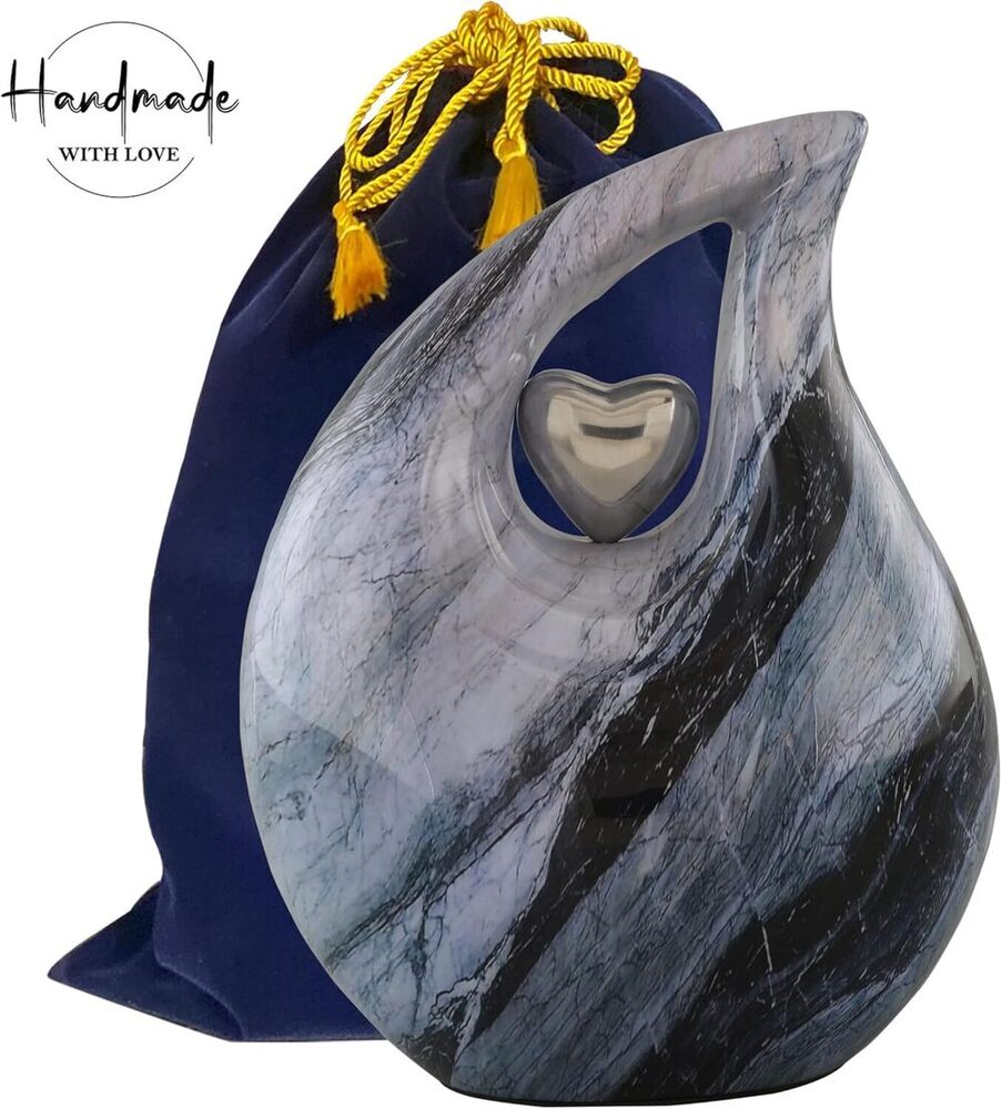 Teardrop Cremation Urn fr Adult Male & Female Ashes with Bottom Screw Lid