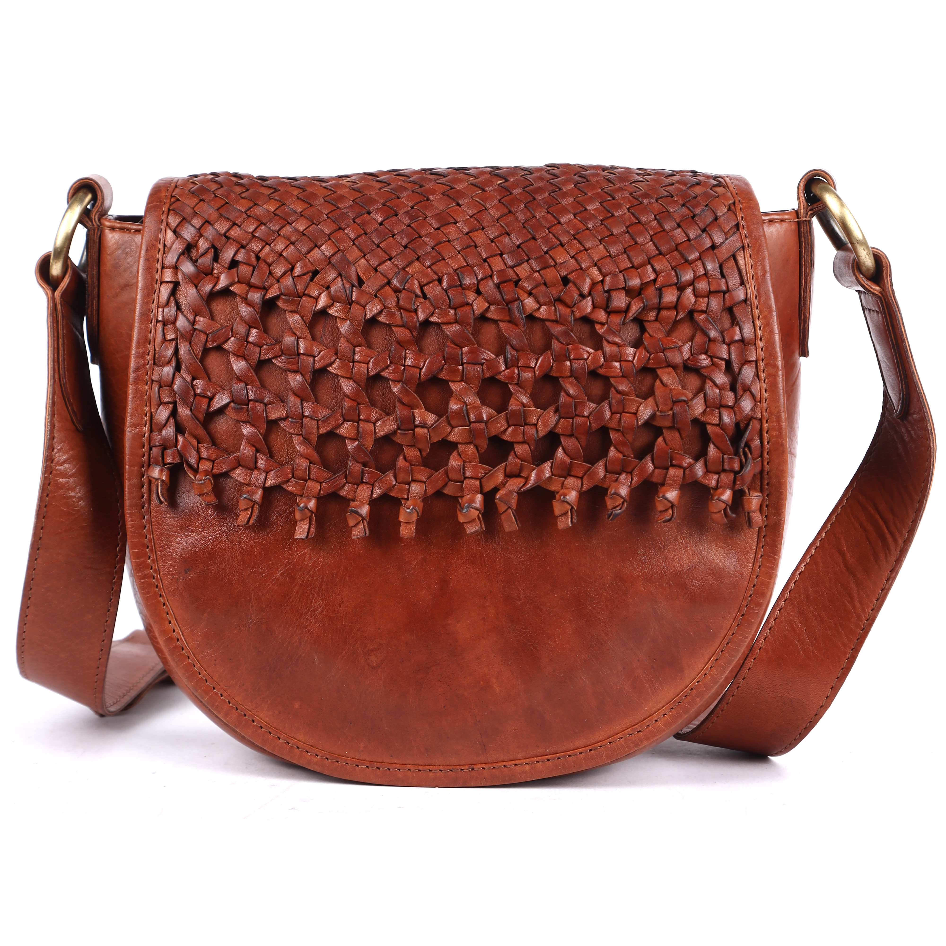 Braided Elegance Saddle Bag