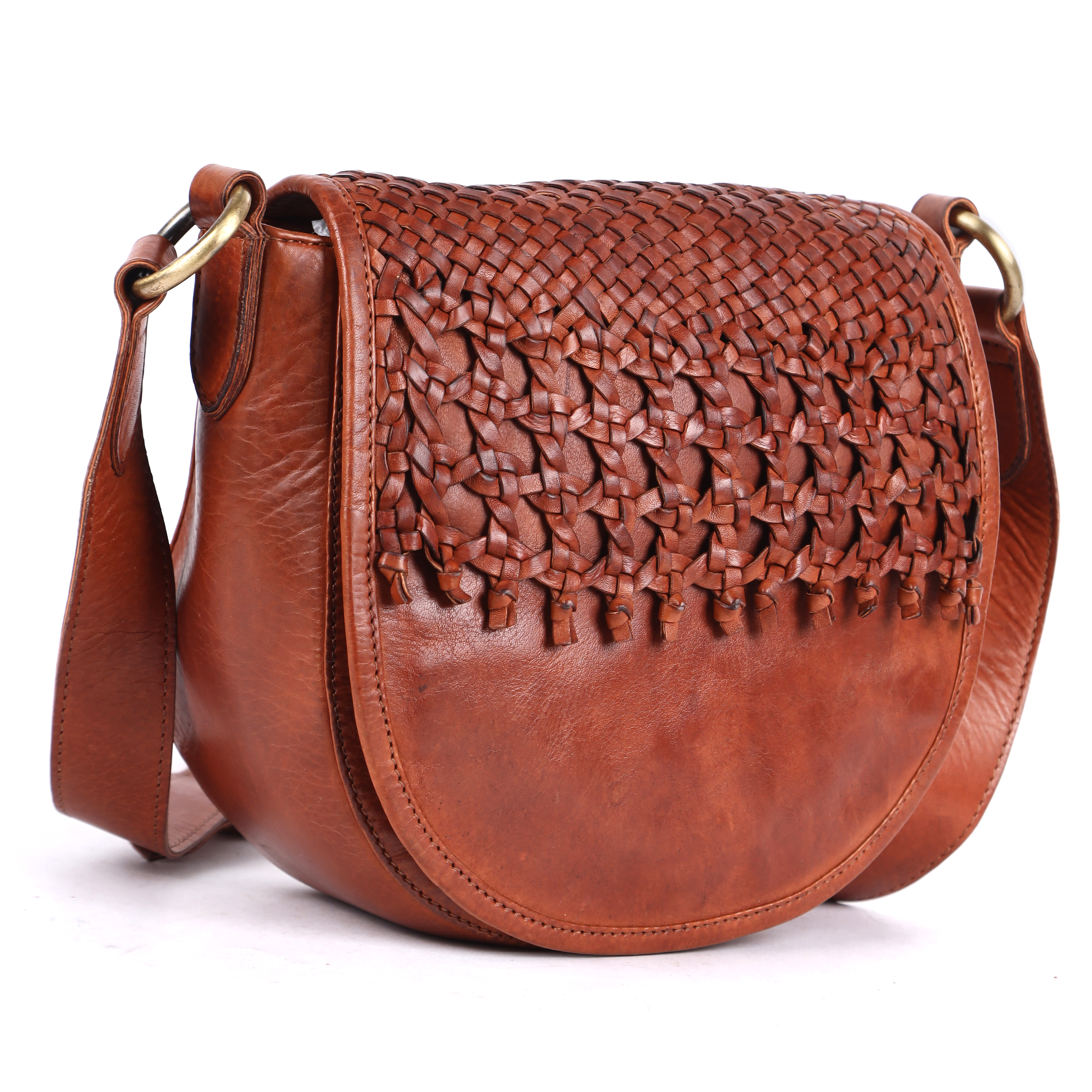 Braided Elegance Saddle Bag - Gender: Women