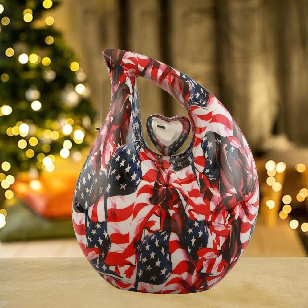 Teardrop Shaped Metal Cremation Urn for Human Ashes Decorative memorial Large Funeral Urns
