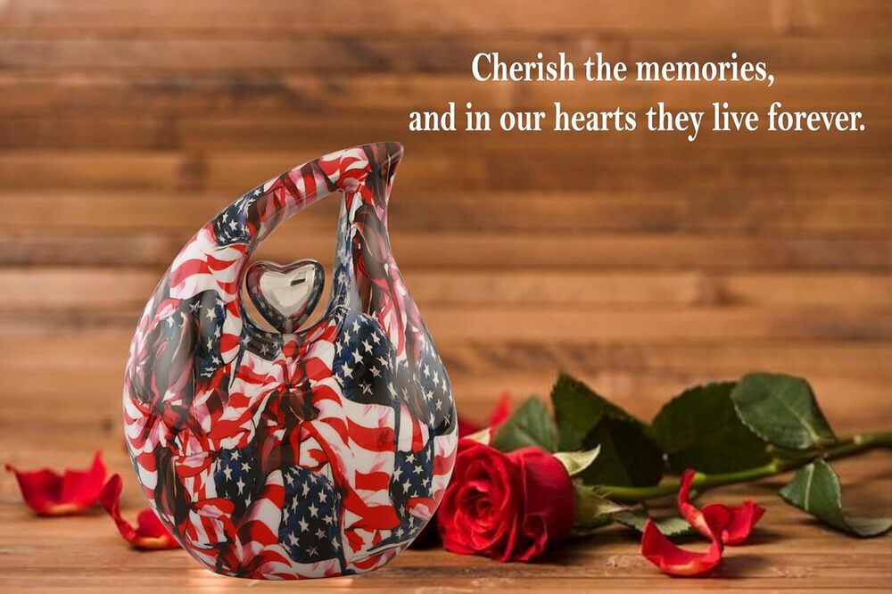 Teardrop Shaped Metal Cremation Urn for Human Ashes Decorative memorial Large Funeral Urns