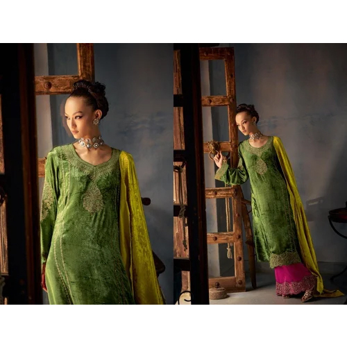 Embroidery Velvet Suit - Color: Different Available