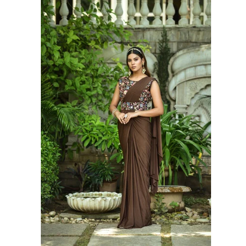 Chocolate Lycra Saree