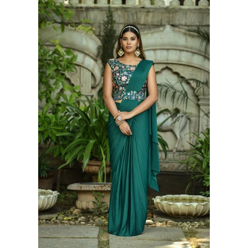 Green Lycra Saree