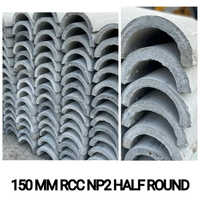 150 Mm Rcc Half Round Pipe - Cement Construction, 150mm Thickness, 15m Length, Gray Color, 3/4 Inch Outer Diameter, Powder Coated Finish