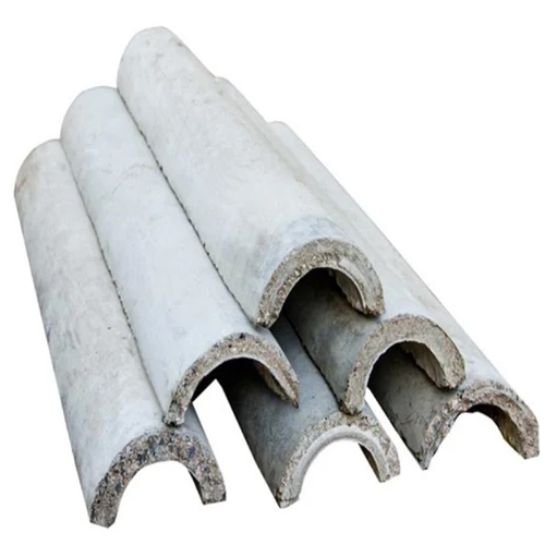 200 Mm Concrete Half Round Pipe - Color: Grey