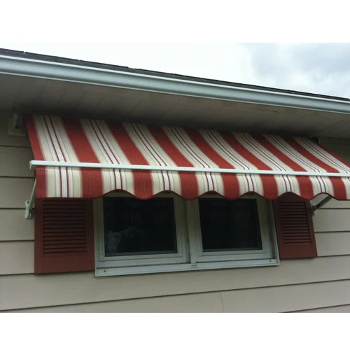 Window Awning - Metal Frame, Various Sizes, Vibrant Red Color - Tent Style Canopy Designed for Shade and Shelter, Seamless Standard Design