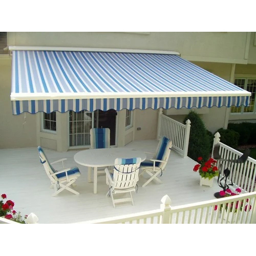 Tunnel Retractable Awning - Metal Frame Various Sizes Vibrant Blue | Standard Design Weather-Resistant Canopy for Outdoor Shade