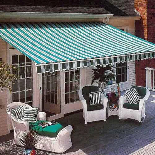 03_Designer Awning - Metal Frame, Adjustable Size, Green Color | Tent Style Canopy for Garden and Patio, Rust-Resistant and Easy to Install