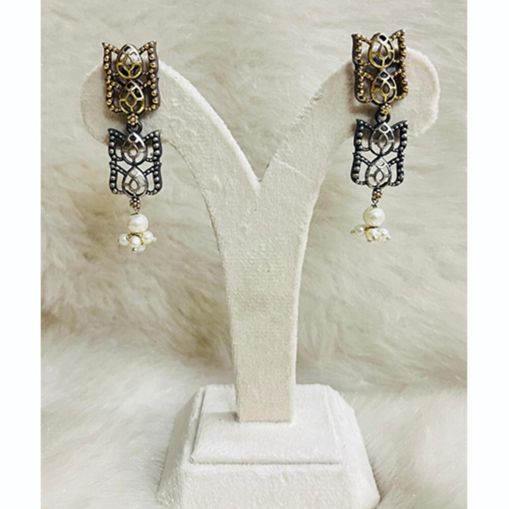 Silver Oxidised Duel Tone Earrings - High-Quality Silver Craftsmanship , Rigid Hardness for Long-Lasting Shine and Sophistication