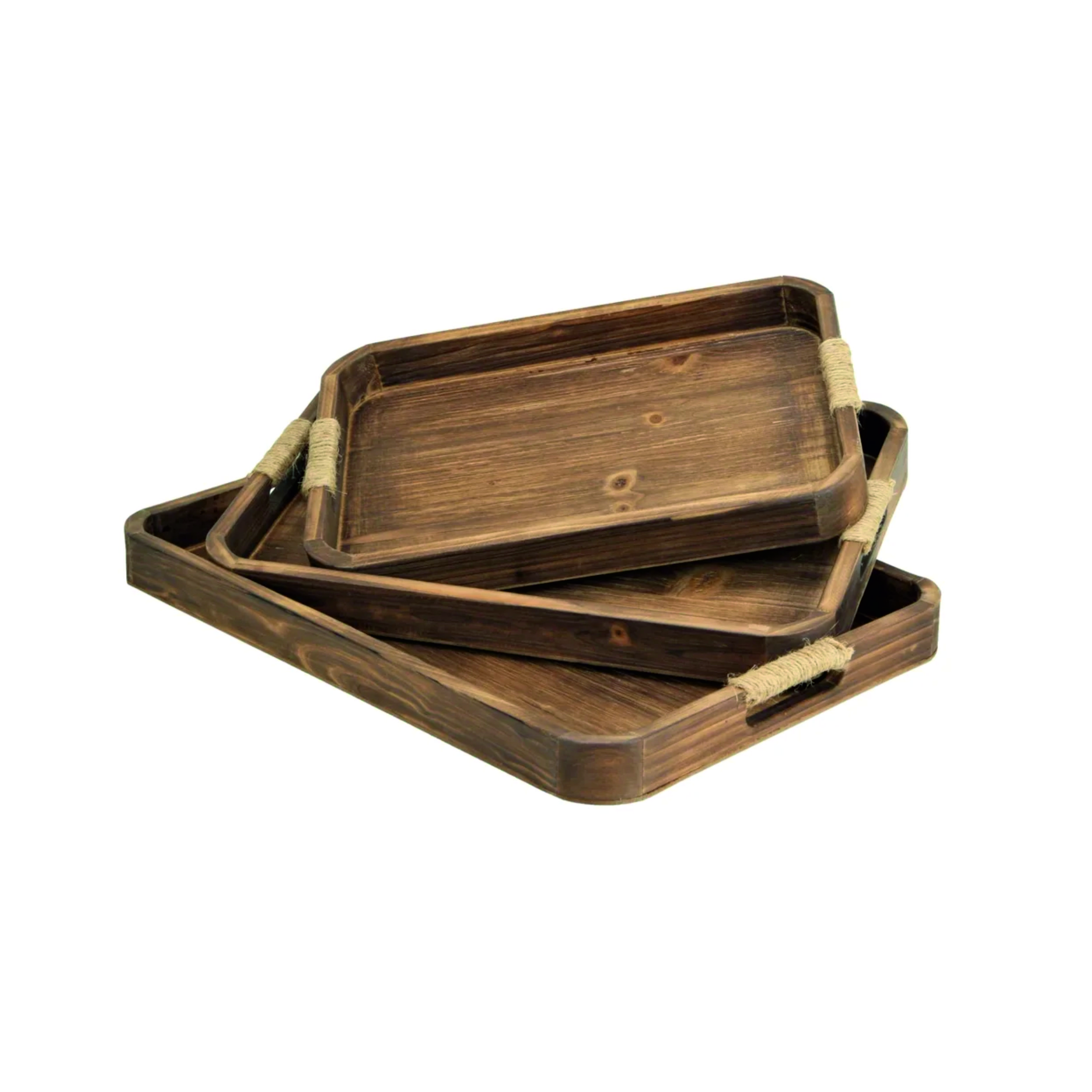 WOODEN TRAY SET