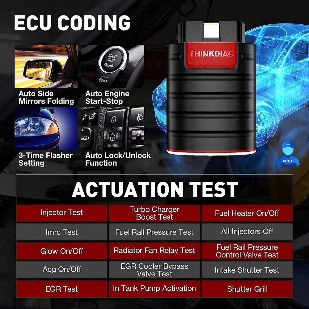 Thinkdiag - Bluetooth 4.2 Ble, Compact Design | Full System Diagnostics, Auto Vin Detection, Bi-directional Control, 15+ Maintenance Functions