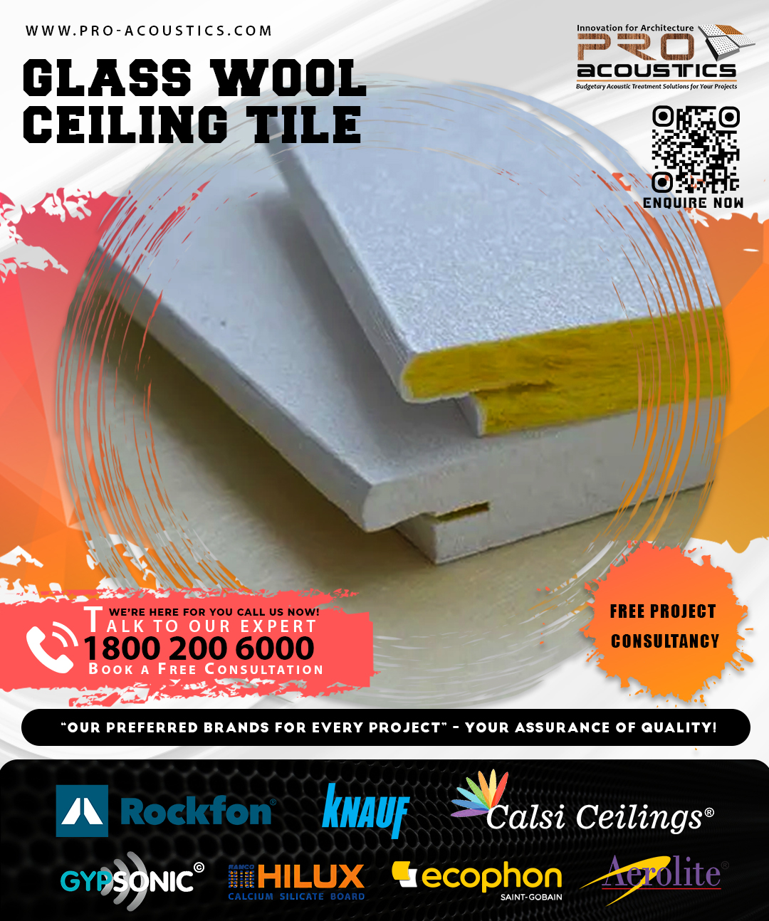 Glass Wool ceiling tile