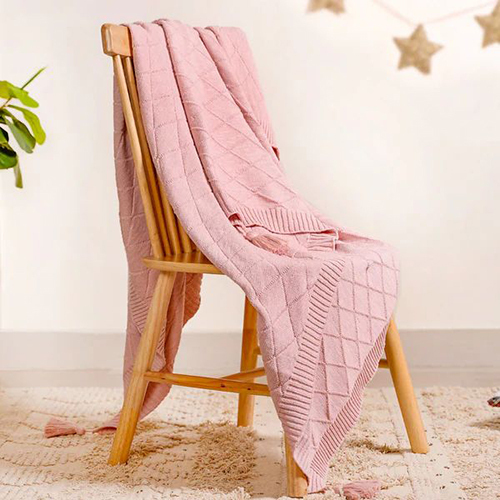 Pink Knitted Throw