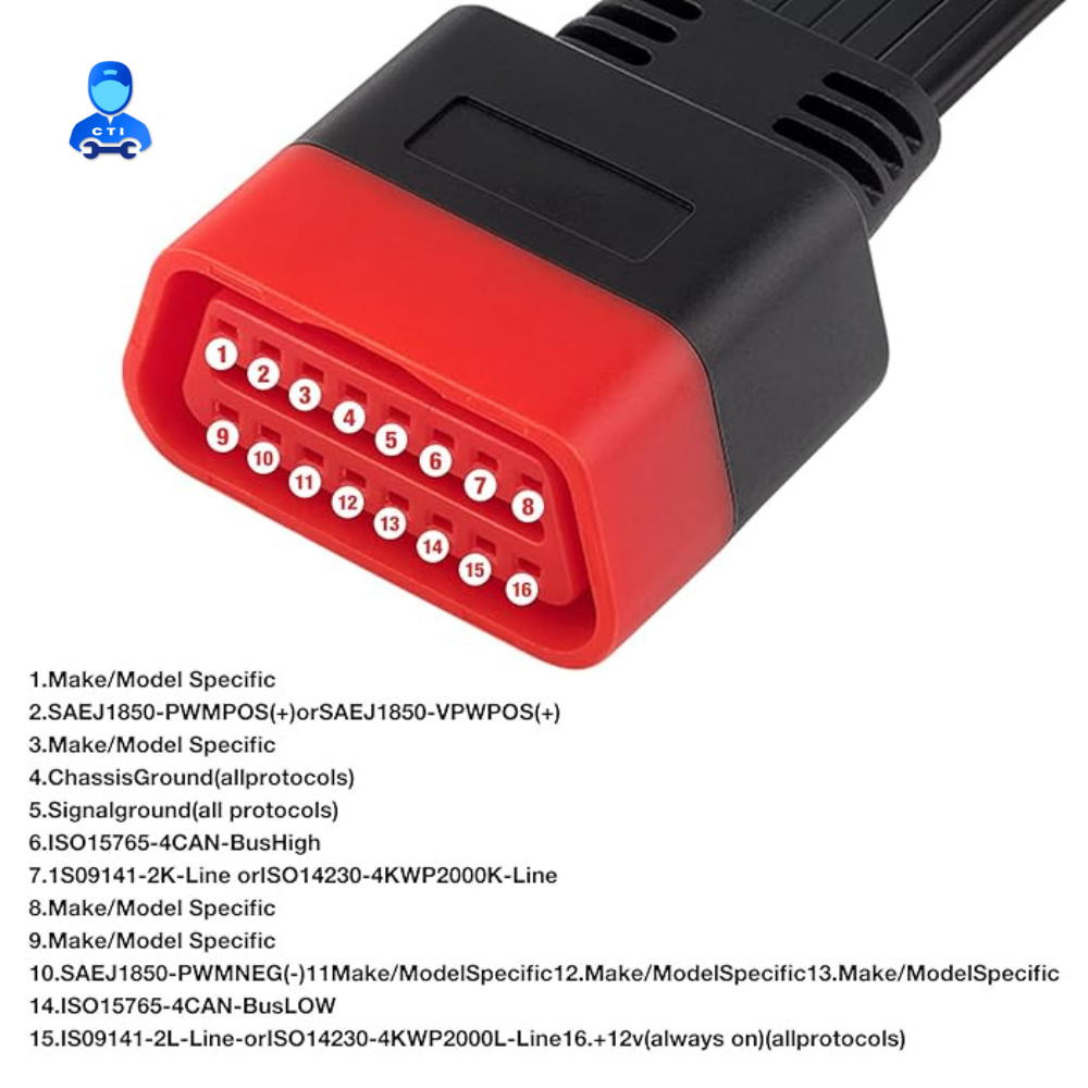 OBD2 16Pin Male to Female Cable