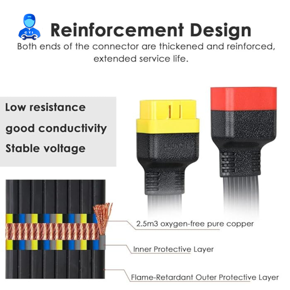 Obd2 16pin Male To Female Cable - Application: Obd Scanner