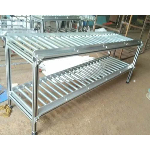 Gravity Roller Conveyor - High-Quality Mild Steel, Standard Size, Sleek Silver | 220-240 Volt, Reliable Gravity Design, 1-Year Warranty