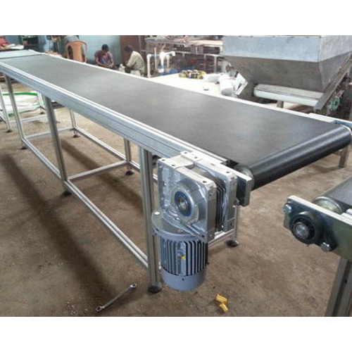 Motorized Conveyor - Mild Steel, Standard Size, Sleek Silver Color | 220-240 Volt, One-Year Warranty, Efficient Material Handling Solution