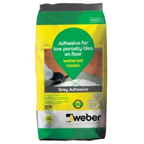 Weber Set Classic Tile Adhesive - Industrial Grade Powder, 80-99% Purity, Grey Color, Excellent Bonding Strength for Versatile Interior and Exterior Applications