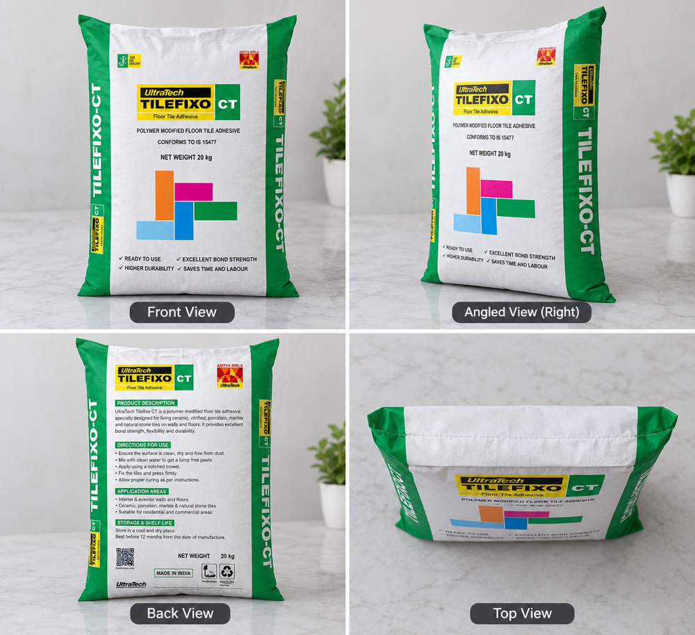 20 Kg Ultratech Tilefixo Ct Tile Adhesive - Color: White