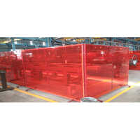 Industrial Welding Screen - Fiber/pvc Material, Standard Size, Bright Red Color | Durable Design For Industrial Safety