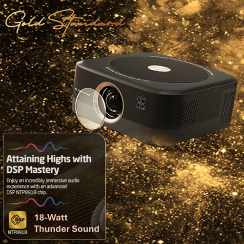 EGate S9 Pro Gold100% Dust Proof Automatic Smart Projector 14000 LED Lumens