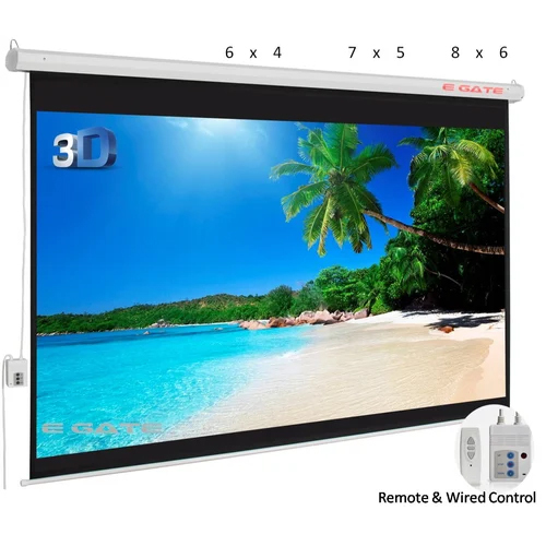 Motorised Projector Screen 1.82 Meter X 1.21 Meter (6x4 Feet)