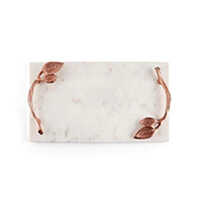 Marble Tray with Metal Handles