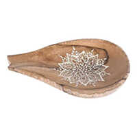 Wooden Engarved Spoon Rest - Color: Brown