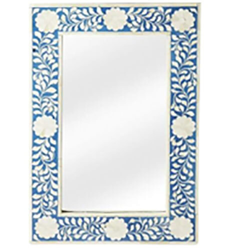 Bone Inlay Floral Mirror