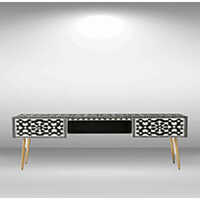 Bone Inlay Console Table - Color: Black