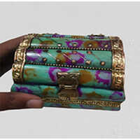 Real Antique Bone Ring Box - Material: Wood