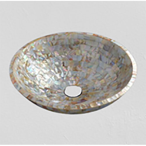 Round Mother of Pearl Inlaid Washbesin