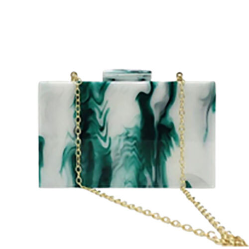 Resin Clutch Box With Metal Chain - Color: Multi Color