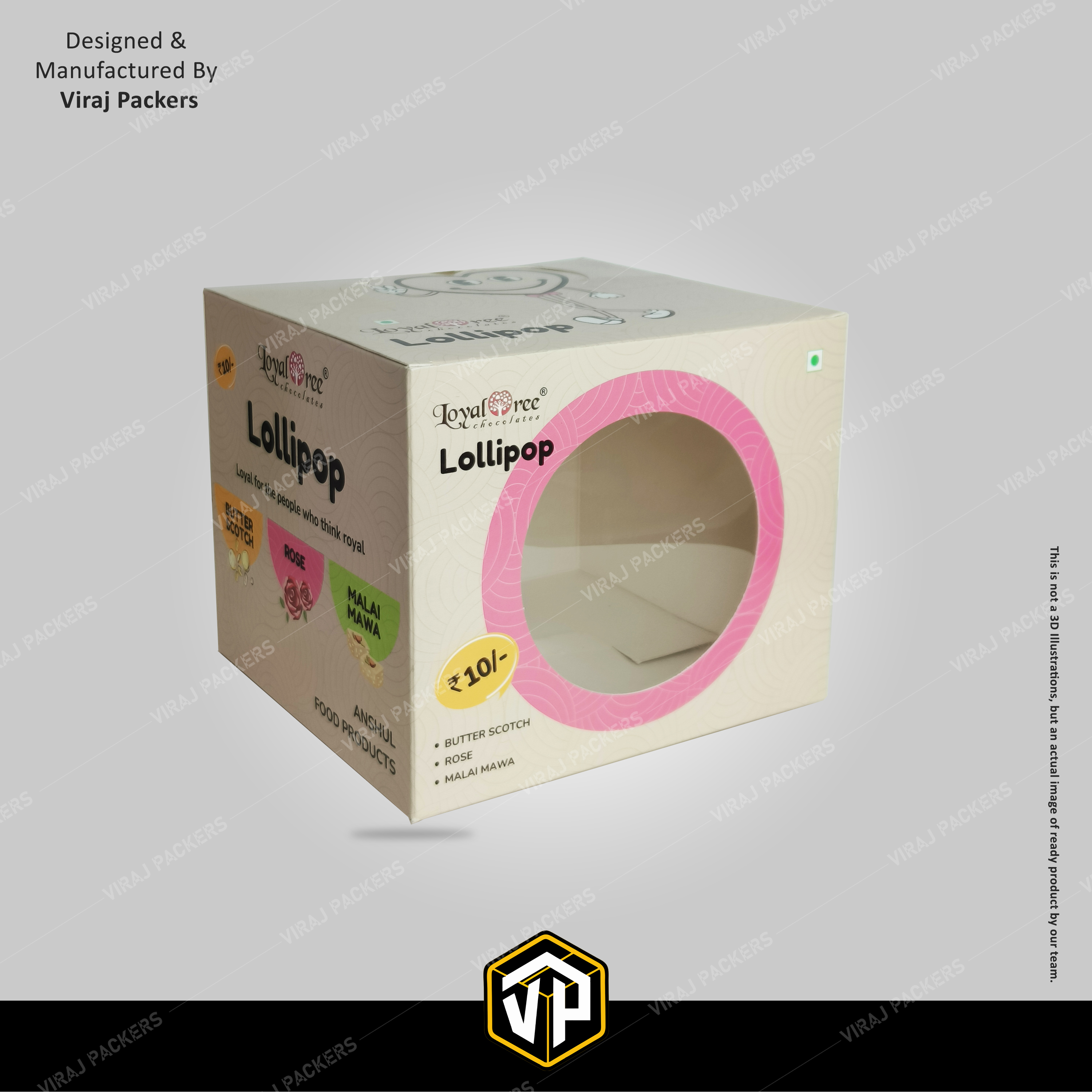 Lolipop Packaging Boxes - Finishing: Glossy Lamination