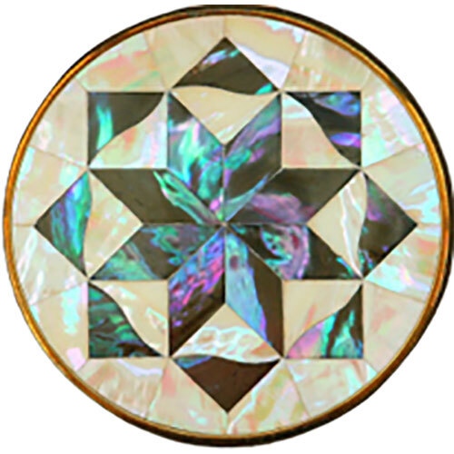 Brass Mother of Pearl Inlaid Knob