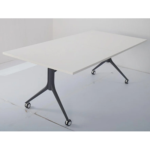 Centre Folding Table - Polished Plywood, 2000x1000mm , Durable Mild Steel Frame, Classic White Finish, Modern Design