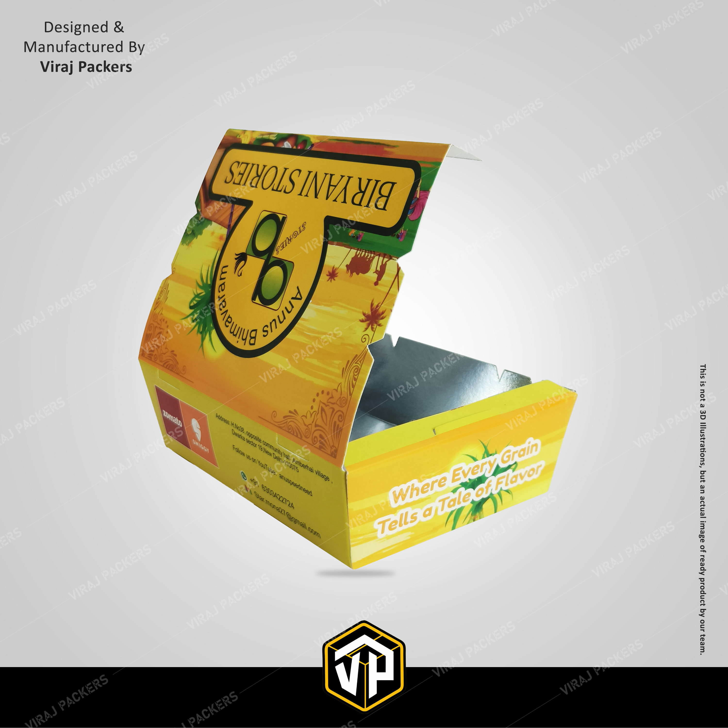 Biryani Packaging Boxes - Finishing: Glossy Lamination