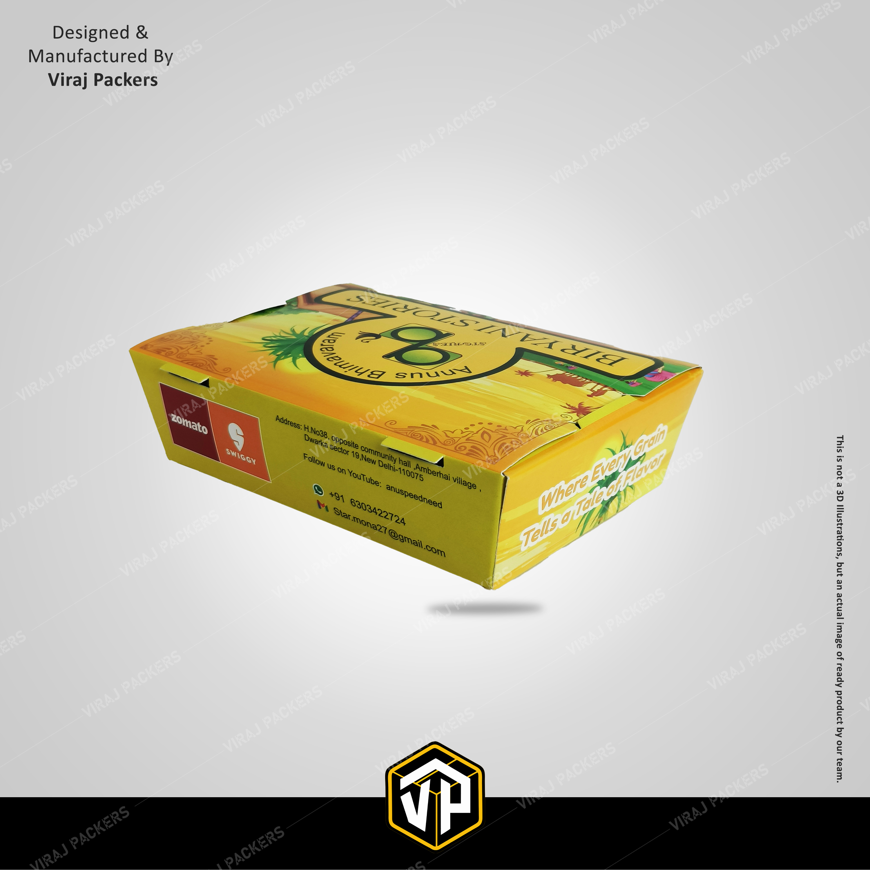 Biryani Packaging Boxes - Finishing: Glossy Lamination