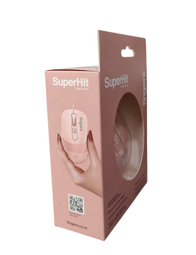 Blush Pink Fingers Superhit Wired Mouse, 1-n Brand Note - Material: Pvc