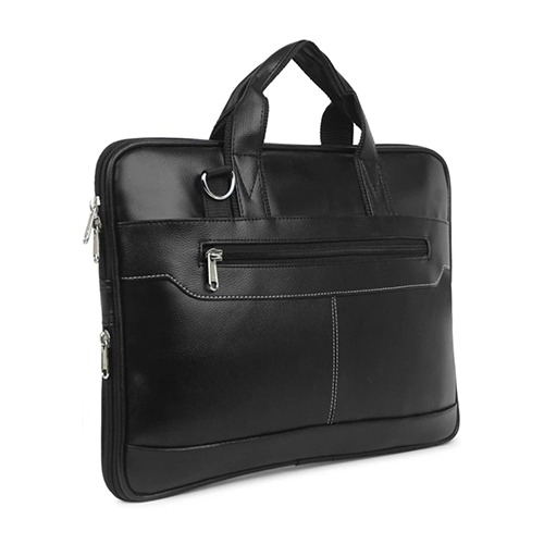 Zip Folding Black  Slim Stylish Leather  Office Bag