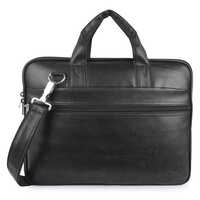 Zip Folding Black  Slim Stylish Leather  Office Bag