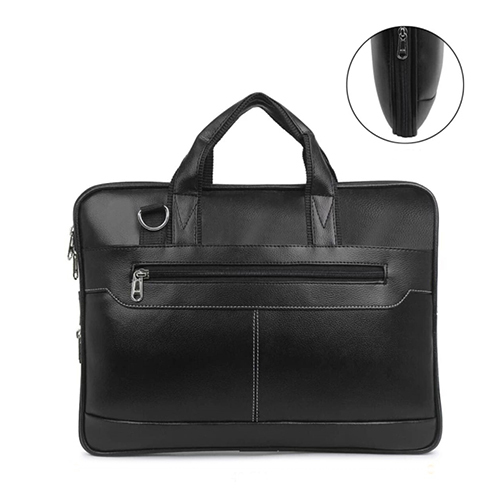 Zip Folding Black  Slim Stylish Leather  Office Bag