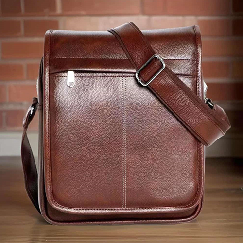 Line Sider Brown Sling Side Office Bag